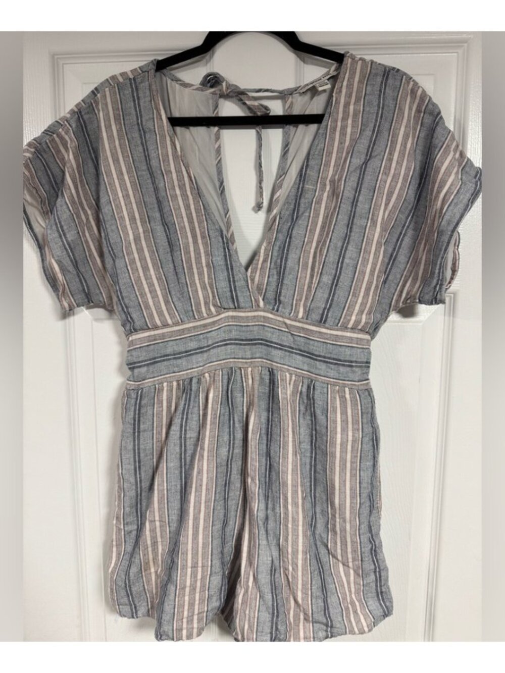 Striped V-Neck Romper